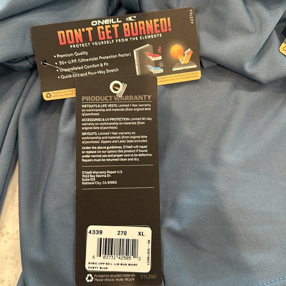 O’Neill Men’s Seim Shirt. 50+ Protection. Size L and Size XL - Picture 7 of 8